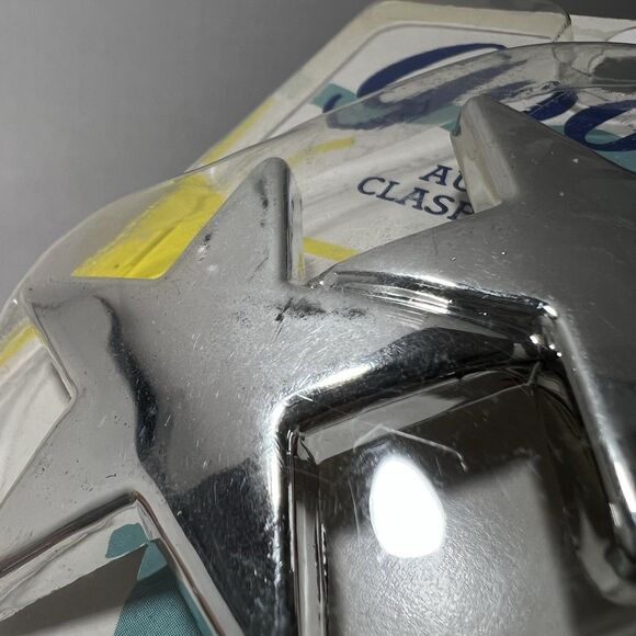 Goody Vintage Automatic Clasp Barrette Silver Stars 1989 Hair NOS 2867 - Picture 7 of 8